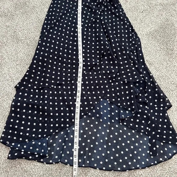 Vintage-Inspired Polka Dot Chiffon Midi Dress | Feminine Romantic Style | Sz 4 - Picture 7 of 14